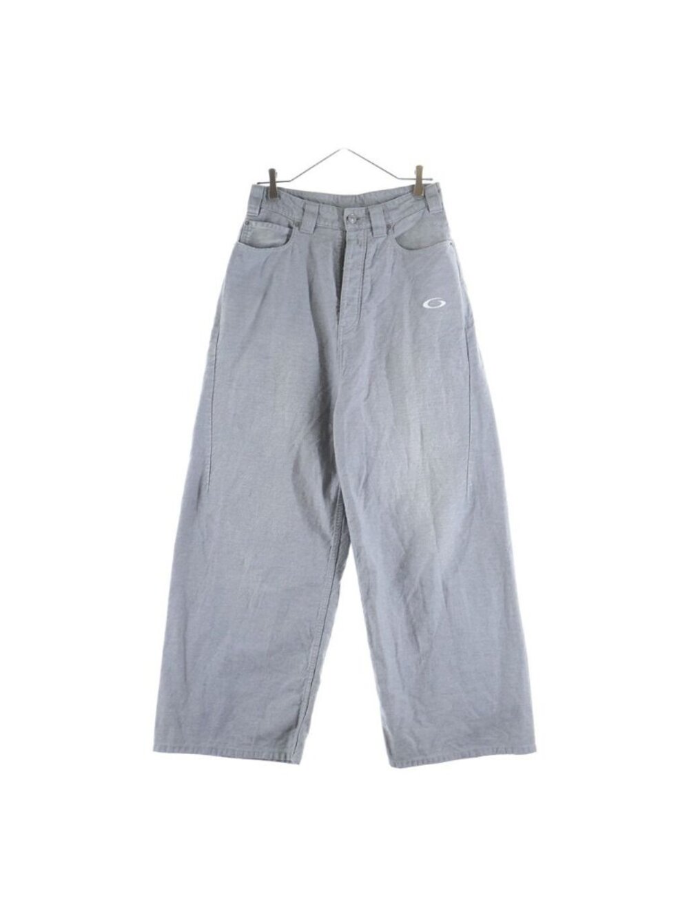 Balenciaga Trompe Loeil Denim Trousers in Soft Gray Wide Baggy Pants